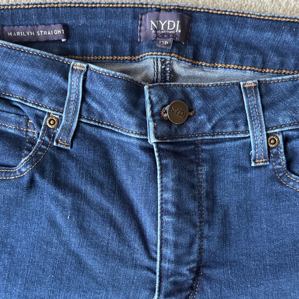 NYDJ Dark Blue Straight Leg Jeans - Picture 2 of 8